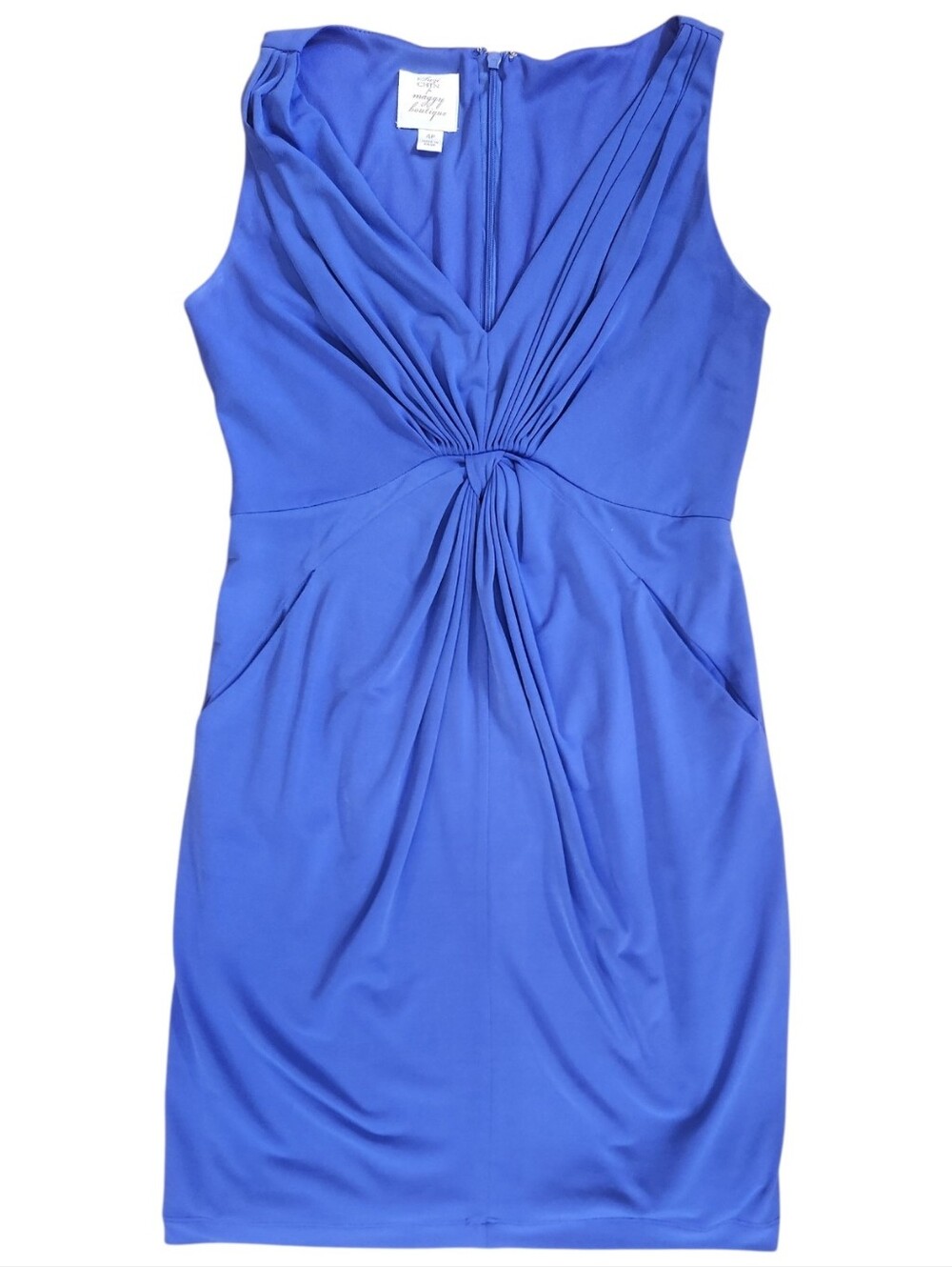 SUZI CHIN for MAGGY BOUTIQUE Twist Front  Sleeveless Sheath Dress - Size 4P - Picture 11 of 16